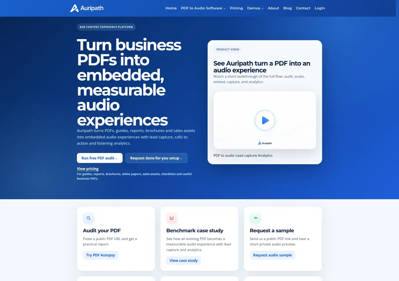 Auripath SaaS website screenshot